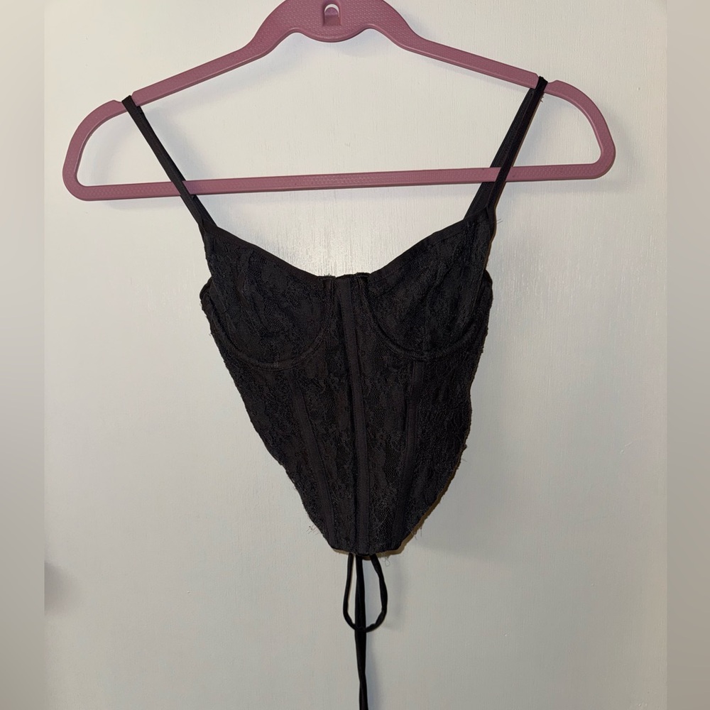 Black Lace Corset Top